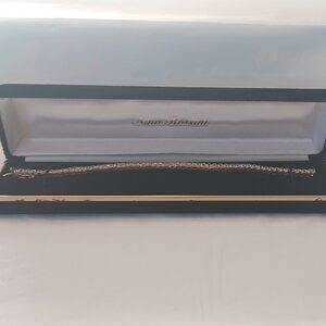 New in Box Nina Rossini 7.25" 925 Sterling Silver CZ Gold Plated Tennis Braclet